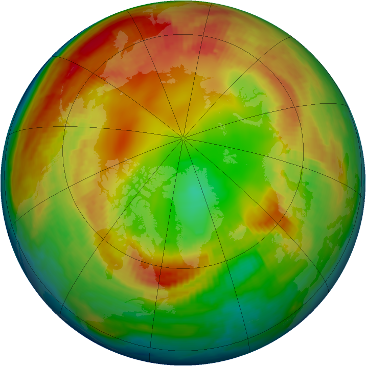 Arctic ozone map for 07 February 1998